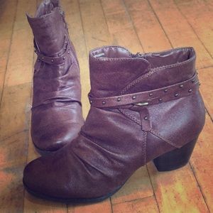 BareTraps Faux Leather Ankle Boots
